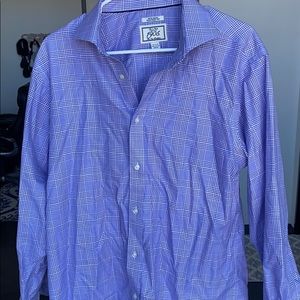 Purple Checked Button Down Dress Shirt
